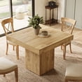 thumbnail image 1 of Fnova 39" Small Square Dining Table for 4, Wooden Kitchen Coffee Table with Sturdy Pedestal Base for Dining Room, Kitchen, Apartments, Light Brown, 1 of 8