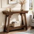 thumbnail image 1 of Fnova 41.3" Farmhouse Console Table, 2-Tier Wooden Entryway Table with Storage, Narrow Sofa Table for Living Room, Foyer, Hallway, 1 of 14