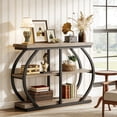 thumbnail image 1 of Fnova 41.3" Industrial Console Table, 3-Tier Entryway Table with Arched Metal Frame, Storage Shelves, Easy Assembly, for Living Room, Hallway, 1 of 18
