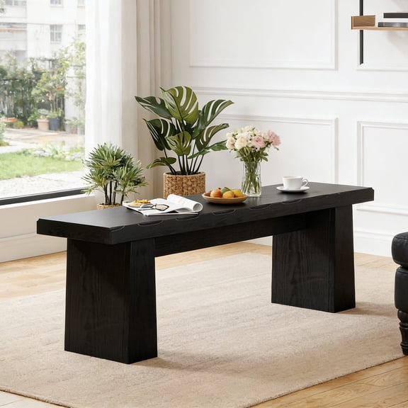 Fnova 48" Wooden Two - Person Backless Entryway Bench with Under - Bench Storage for Outdoor Garden, Living Room, Bedroom, Dining Room, Hallway