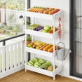 thumbnail image 1 of Fnova 55.1" 4-Tier Storage Shelf, Wooden Kitchen Rack, Fruit & Vegetable Organizer Shelf for Snacks, Kitchen Storage Shelving Unit, 1 of 17