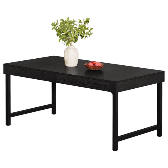Fnova 55.12" Dining Table, 3.94" Thick Board Metal Frame Modern Dining Table for Kitchen, Living Room, Home, Family Gatherings & Daily Use