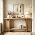 thumbnail image 1 of Fnova 59" Farmhouse Console Table, 2-Tier Narrow Entryway Table with T-Shaped Legs, Long Sofa Table for Living Room, Hallway, Foyer, 1 of 17
