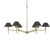 Fnova 6-Light Adjustable Pendant Chandelier with Perforated Metal Shade, UL Certified Hanging Light Fixture for Kitchen Island Dining Room