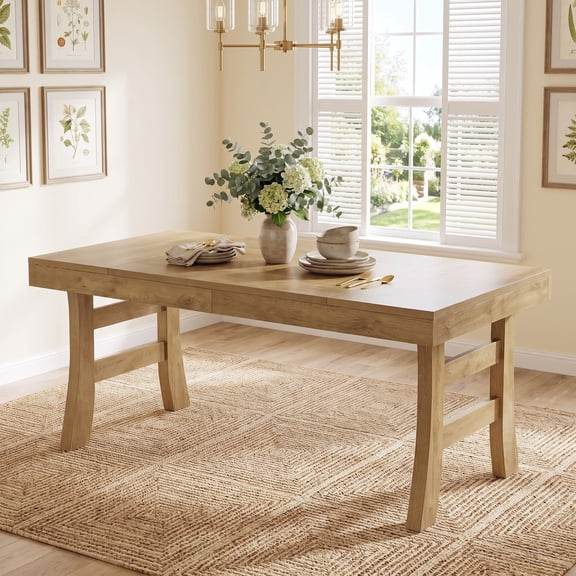 Fnova 63" Dining Table, 3.54" Thick Engineered Wood Family Dining Table for Family Home, Restaurant, Kitchen Dining & Home Decor