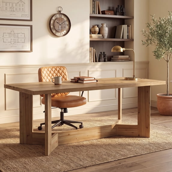 Rustic Study Table Solid Timber Fnova 63
