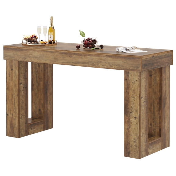 Fnova 63 Inch Bar Height Table with Hollow Base Design, Tall Bar Table for Kitchen, Home Bar, Small Space Office