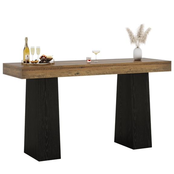Fnova 63 Inch Counter Height Bar Table with Thickened Tabletop, Tall Bar Table for Kitchen, Home Bar Pub, Basement