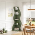 thumbnail image 1 of Fnova 70" 5-Tier Corner Shelving Unit, Modern Tall Storage Shelf Bookcase Plant Stand Organizer Unit for Home Office Living Room Bedroom, Green, 1 of 16