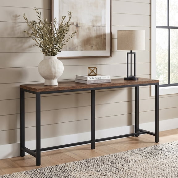 Fnova 70.86" Console Table, E1 Particleboard Entryway Table for Entryway, Living Room, Sofa Side, Home Decor & Hallway