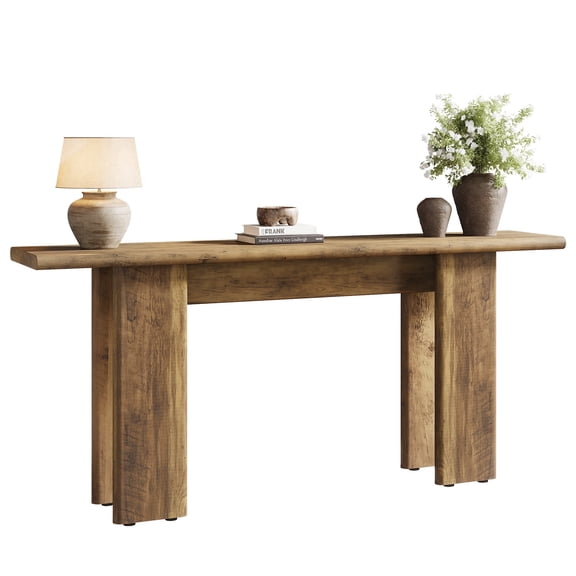 Fnova 70.87" Mid-Century Modern Console Table, Farmhouse Extra Long Entryway Table, Narrow Sofa Table for Living Room, Hallway, Foyer