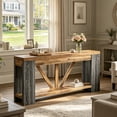thumbnail image 1 of Fnova 70.9" Console Table, 2-Tier Farmhouse Entryway Table, Narrow Long Wood Sofa Table Behind Couch with V-Shaped Support for Living Room, Hallway, Foyer, 1 of 16