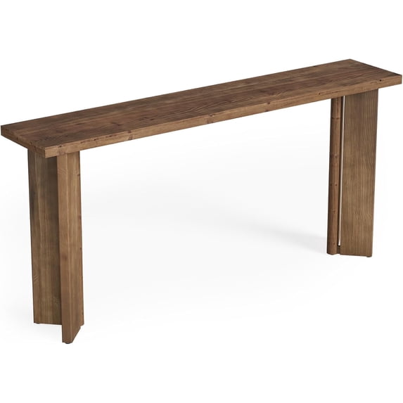 Fnova 70.9" Solid Wood Console Table, Farmhouse Extra Long Narrow Entryway Table, Slim Modern Sofa Table for Living Room, Hallway, Foyer