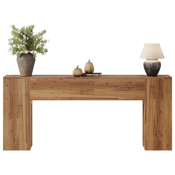 Fnova 71" Long Console Table, Farmhouse Wood Grain Entryway Table, Narrow Rectangular Sofa Table Behind Couch for Entrance, Hallway, Living Room