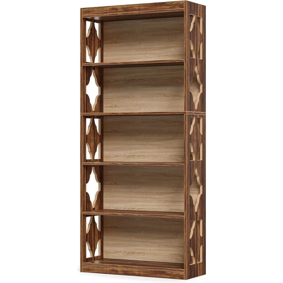 Fnova 71" Tall Arched Storage Shelf Unit, Open 7-Shelf Modern Organizer with Anti-Tip for Living Room Bedroom Home Office