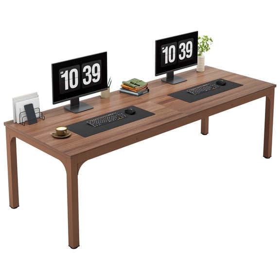Fnova 78.7" Extra Long Computer Desk, 2 Person Double Desk Industrial Home Office Desk, Large Workstation Desk with Adjustable Feet for Home Office, Study Room, Living Room, Coffee