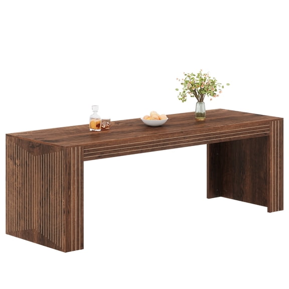 Fnova 78.7" Modern Farmhouse Dining Table, Extra Long Wooden Kitchen Table, Easy Assembly, Seats 4-6 for Dining Room & Kitchen, Living Room