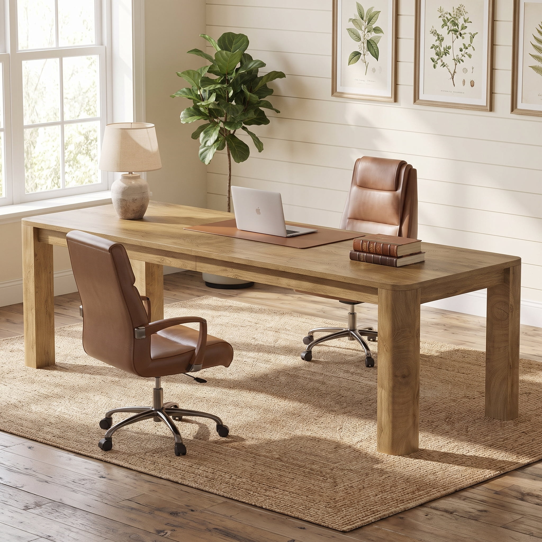 Fnova 78.74" Extra‑Long Computer Desk, Solid‑Leg Scratch‑Resistant Wide ...
