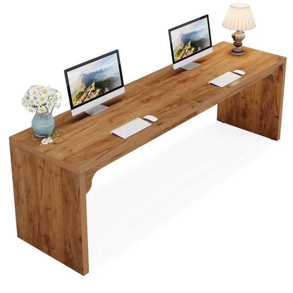 Fnova 78.74" Modern Computer Desk, Long Two-Person Writing Desk, Office Desk for Living Room, Bedroom, Study