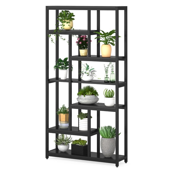 Fnova 79" Extra Tall Storage Shelf Unit, 10-Tier Industrial Bookshelf Bookcase Display Organizer with Anti-Tip for Living Room Bedroom Home Office