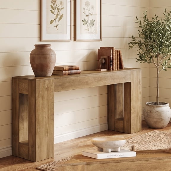 Fnova 79‑Inch Extra‑Long Sofa Console Table, Sturdy Open‑Base Design for Behind Couch, Entryway, Living Room