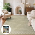 thumbnail image 1 of Fnova 8x10 Washable Leaping Cheetah Print Area Rug, Leopard Checkered Non-Slip Low Pile Carpet for Home Office, Kitchen, Oeko-Tex Certified, Beige, 1 of 13