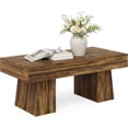 thumbnail image 1 of Fnova Farmhouse 47 Inch Rectangle Wooden Coffee Table, Sturdy Base, Modern Cocktail Tea Table, Accent Center Table for Living Room, Bedroom, 1 of 5