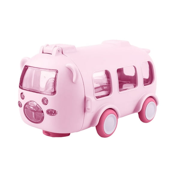 Fnyoxu 16oz Kids Bus Water Bottle with Straw - Leakproof Toy Water Cup, Adjustable Strap & Detachable Design for School, Sports, Travel