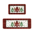 thumbnail image 1 of Fnyoxu 2 Pcs Christmas Kitchen Rugs and Mats for Floor Non-Slip Backing Mat Merry Christmas Kitchen Decor Kitchen Rug Sets Xmas Decor (16x24in+16x48in), 1 of 6