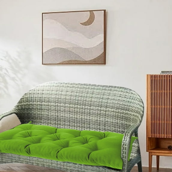 Fnyoxu 40 inch Waterproof Indoor/Outdoor Garden Bench Seat Cushions,Thicken Patio Bench Soft Rocking Chairs Pad Lounger Seat for Porch Wicker Loveseat Settee, 40x20inch(Green)