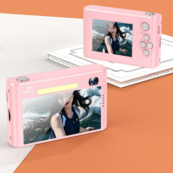 Fnyoxu 48MP HD Digital Camera with 2.4-Inch Screen, 4K Video Recording, 8X PTZ Zoom, Night Flash Light, Beauty Selfie Mirror, OTG Transmission for Travel