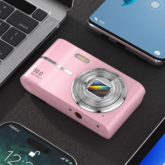 Fnyoxu 4K 50MP Digital Camera with Anti-Shake, 16x Zoom, Compact Portable Design - 1080P Video, LCD Screen, 32GB Card Included for Home and Travel