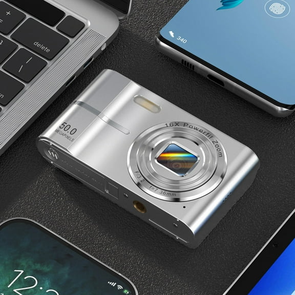 Fnyoxu 4K 50MP Digital Camera with Anti-Shake, 16x Zoom, Compact Portable Design - 1080P Video, LCD Screen, 32GB Card Included for Home and Travel