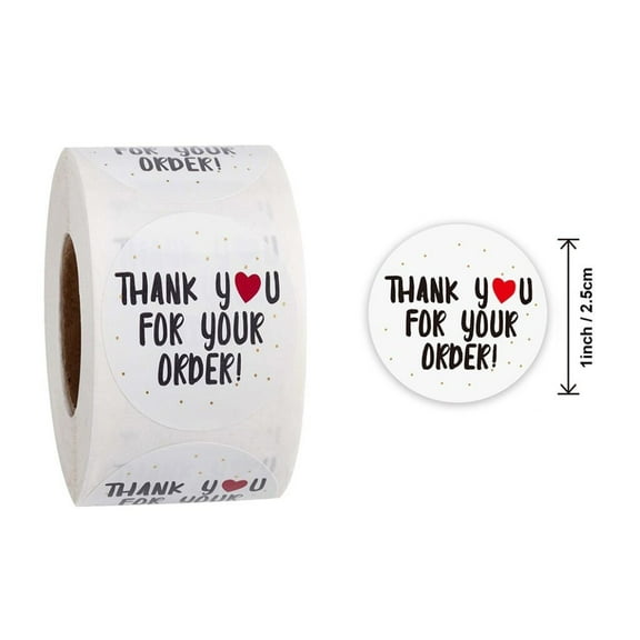 Fnyoxu 500 Pcs/roll Round Thank You For Your Order Heart Sticker Seal Labels