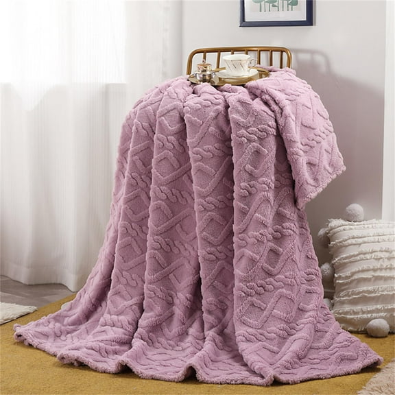 Fnyoxu 71"x79" Heavy Fleece Throw - Solid Color Sofa Blanket, All Season Bed Cover & Super Soft Plush Rug
