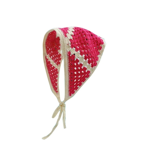 Fnyoxu 9-options Hand Crocheted Hollow Three Corner Scarf Sweet and Lovely Headband Headband Headscarf