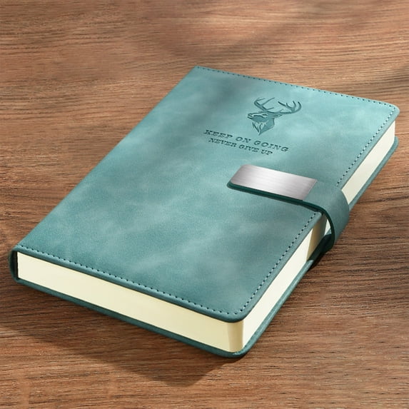 Fnyoxu A5 Heavy-Duty Notebook - 8.38x5.82in Lay-Flat Binding, 80lb Faux Leather Cover for Office, Business, Journaling