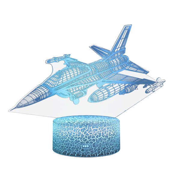 Fnyoxu Acrylic Night Light Aircraft Gift LED Table Light Indoor Bedroom Dormitory Decoration