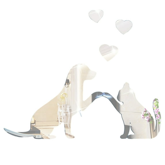 Fnyoxu Animals Theme Acrylic Mirror Wall Decor Stickers Removable Dog DIY Mural Stickers Decals for Living Room Kid Baby Bedroom Bathroom Christmas Wall Decor