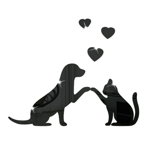 Fnyoxu Animals Theme Acrylic Mirror Wall Decor Stickers Removable Dog DIY Mural Stickers Decals for Living Room Kid Baby Bedroom Bathroom Christmas Wall Decor