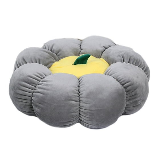Fnyoxu Back to school savings! Cushion for student Throw Pillow for Couch Decorative Cute 3D Pumpkin Round Velvet Cushion for Sofa Bed Chair Floor 15"X15"-Gray