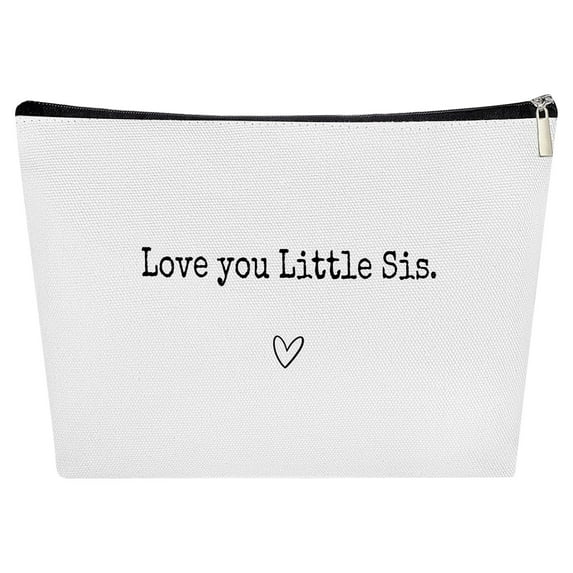 Fnyoxu Best Sister Ever Sister Gift Missing You Send Love Makeup Case toiletry Bag Gift for Friend Makeup Bag for Best Friend Gifts(D)
