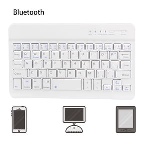 Fnyoxu Bluetooth Keyboard,Stainless Steel Universal Portable Wireless Bluetooth Keyboard for iOS iPad,Air,Pro,Mini,android,Windows Tablets PC Smartphone Built in Rechargeable Battery,(White,78Keys)