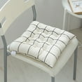 thumbnail image 1 of Fnyoxu Chair Cushions for Dining Chairs, Tufted Overstuffed Textured Memory Foam Kitchen Chair Pads, Meditation Floor Pillow, Square Large Pillows Seating, Floor Cushion(White), 1 of 8
