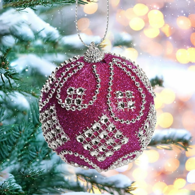 Fnyoxu Christmas Ball Ornaments, Christmas 8cm Diamond Bead Chain High