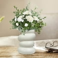 thumbnail image 1 of Fnyoxu Cream Plastic Flower Vase - 5.9 Inch Unbreakable Decorative Vase for Home, Modern Farmhouse Table Centerpiece, Shelf Decor & Wedding Bouquet Display, 1 of 7