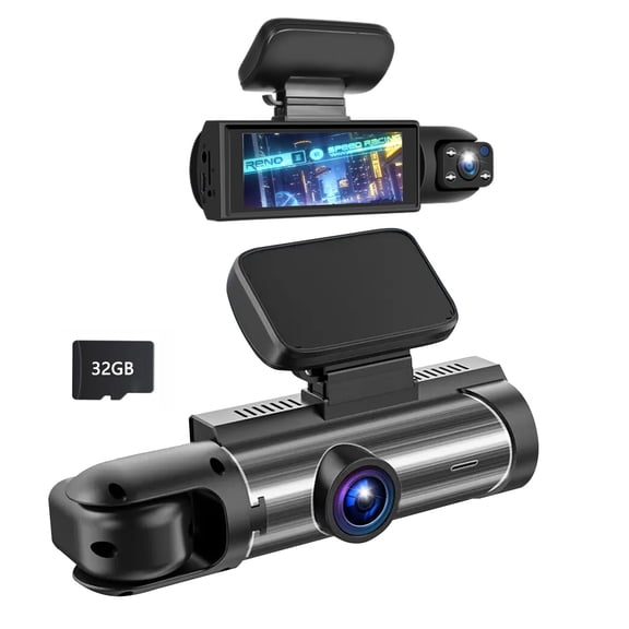Fnyoxu Dash Cam Front and Rear 1080P,32GB SD Card,Built-in WiFi,Car Camera,Dual Dashcams for Cars with Night Vision,24 Hours Parking Monitor