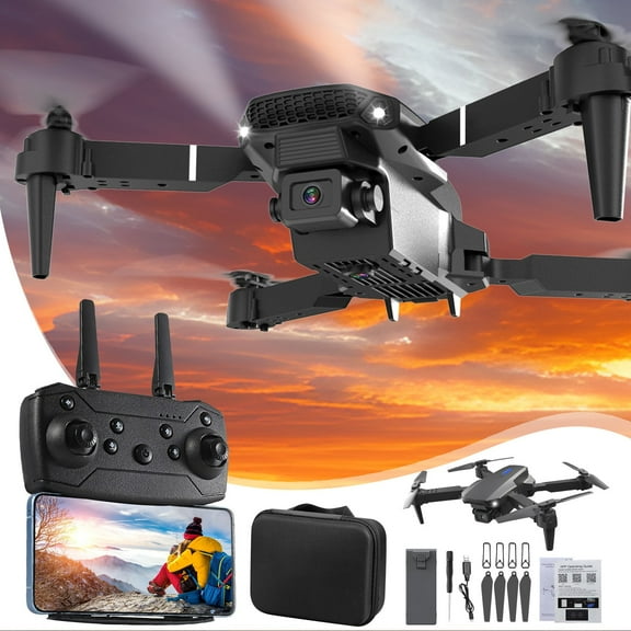 Fnyoxu Drone with Camera, 1080P HD Foldable Drone with Stable Hover, Gravity Control, Auto-Follow, Trajectory Flight, 90 Degree Adjustable Lens, One Key Take Off, Drones for Adults Kids