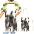 thumbnail image 1 of Fnyoxu Halloween Bloody Apron, Printed Scary Blood Splattered Murder Halloween Theme Props, Unisex Kitchen Novelty Bib for BBQ Cooking Baking Gardening Party Decorations, 1 of 6