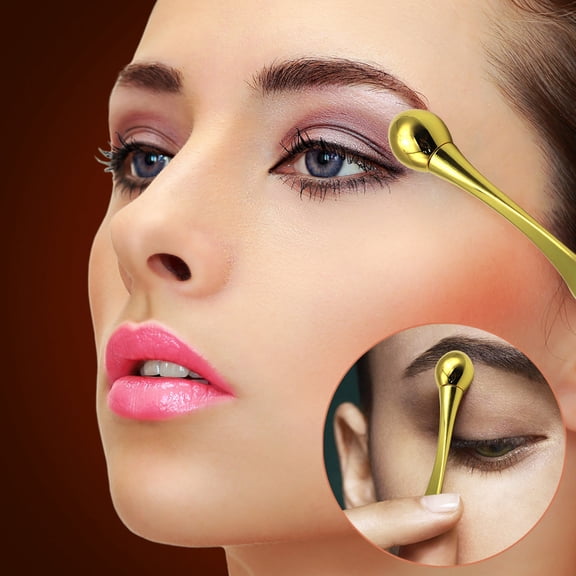 Fnyoxu Head Ball Rolling Eye Cream Massager Zin-Alloy Face Mask Spoon Anti-Wrinkle Eye Fatigue Relief Massage Stick Cosmetic Tool